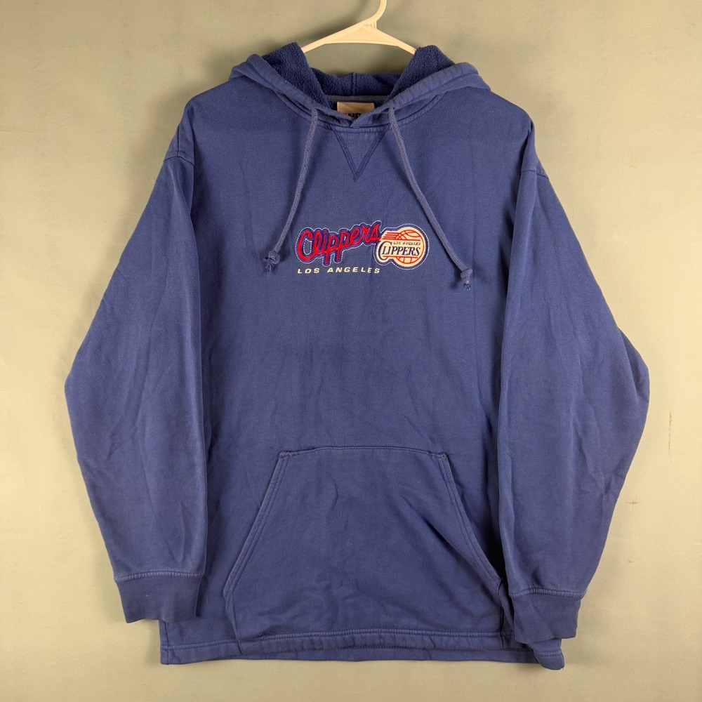 Vintage NBA Los Angeles Clippers Mens Blue Embroidered Pullover Hoodie Size M